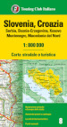 Slovenia, Croazia, Serbia, Bosnia Erzegovina, Montenegro, Macedonia 1:800.000. Carta stradale e turistica